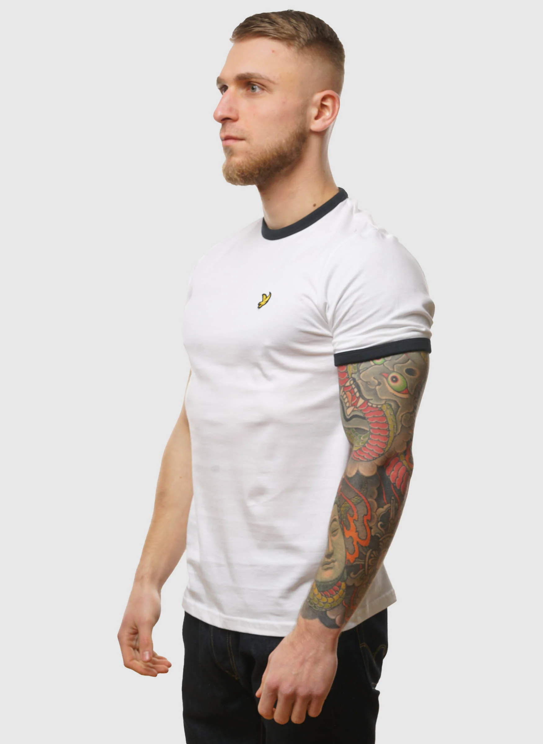 Ringer T-Shirt - White/Dark Navy - Image 3