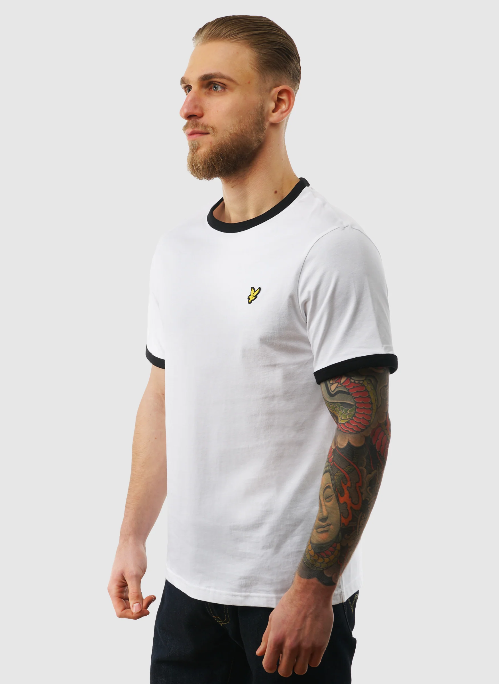 Ringer T-Shirt - White/Jet Black - Image 2
