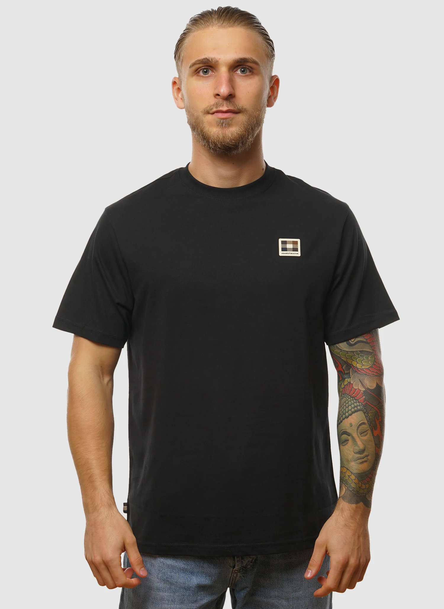 Rubber Patch Logo T-Shirt - Black - Image 2