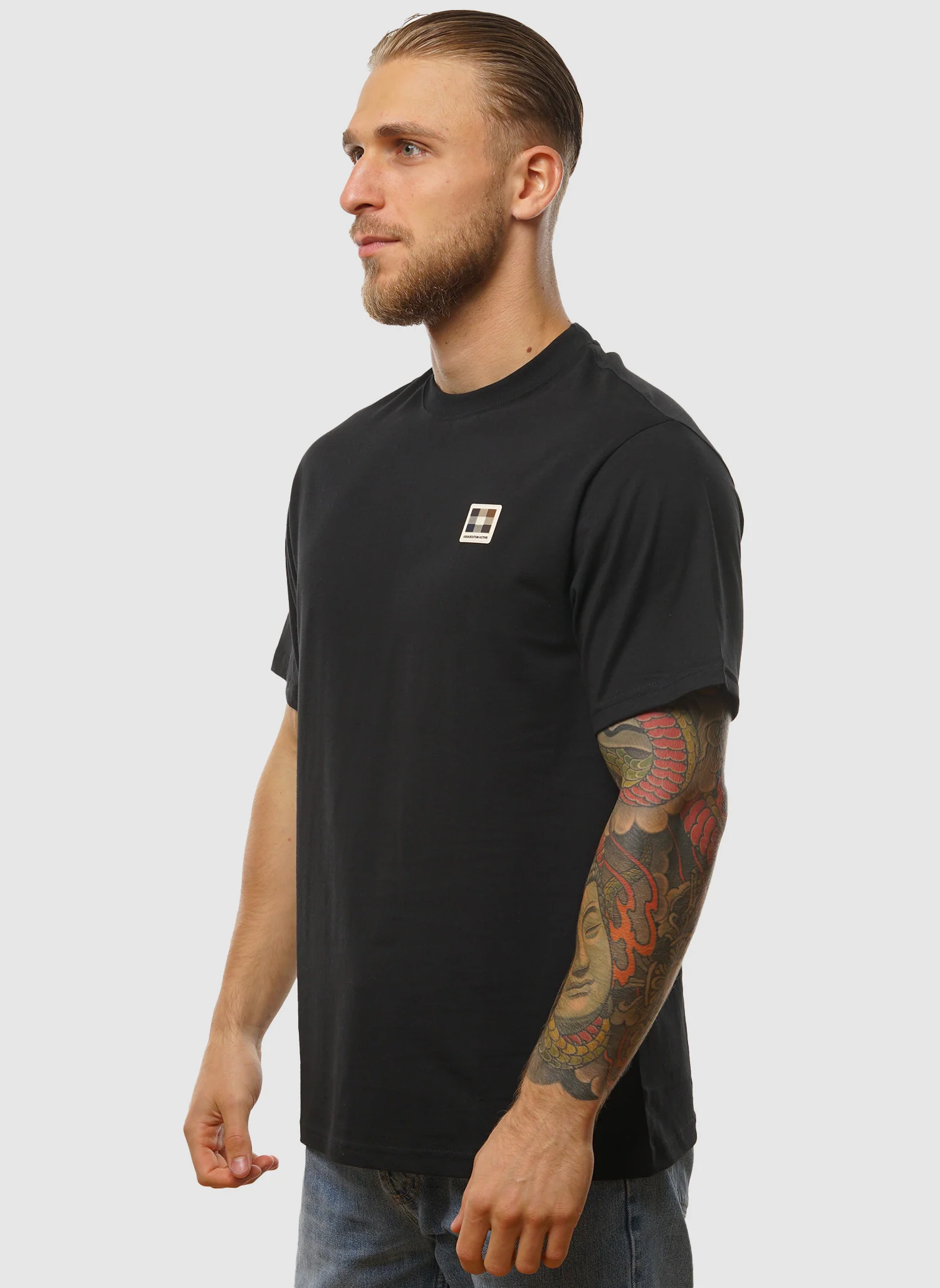 Rubber Patch Logo T-Shirt - Black - Image 3