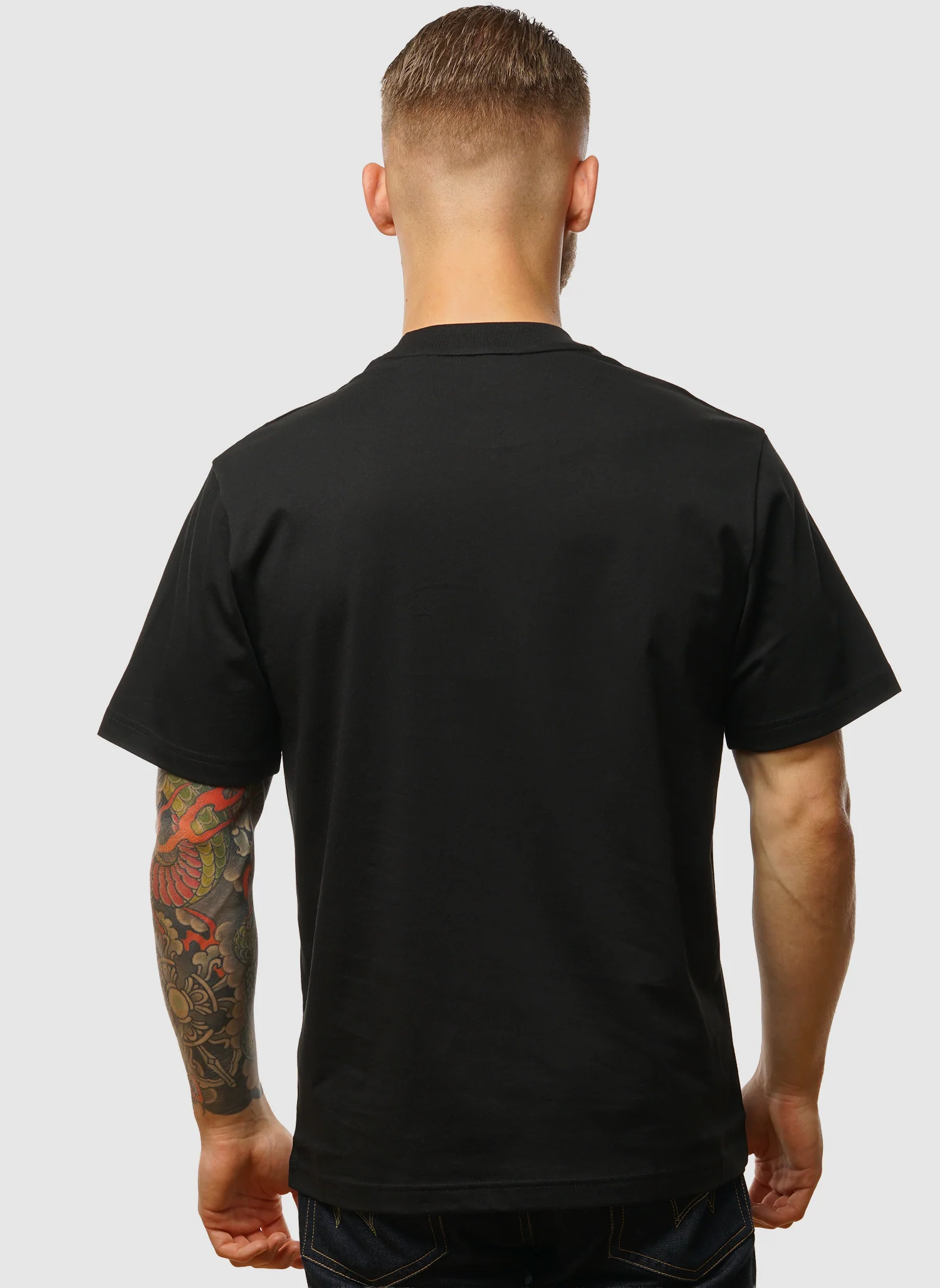 Rundhals T-Shirt - Black - Image 3