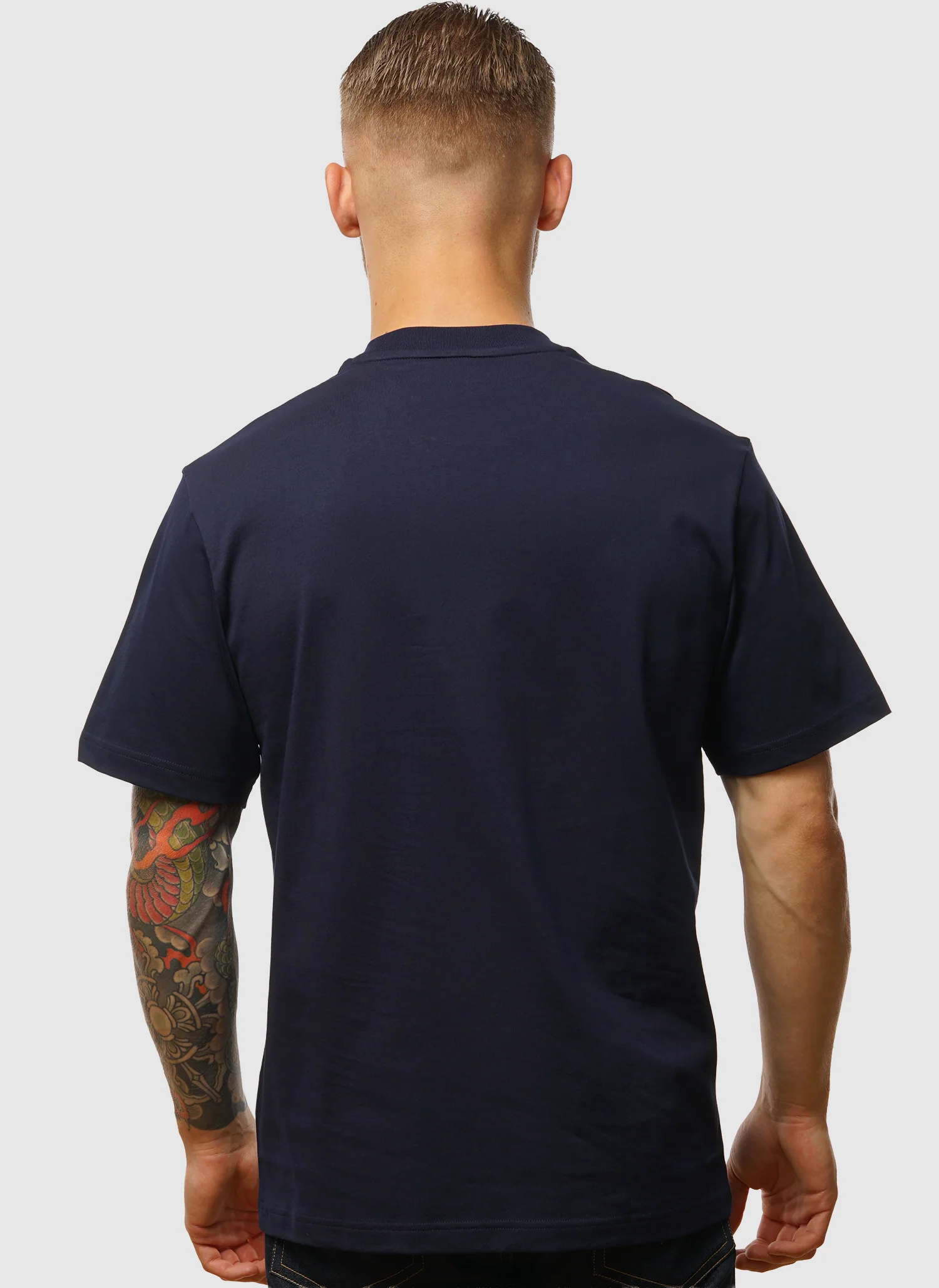 Rundhals T-Shirt - Navy Blue - Image 3