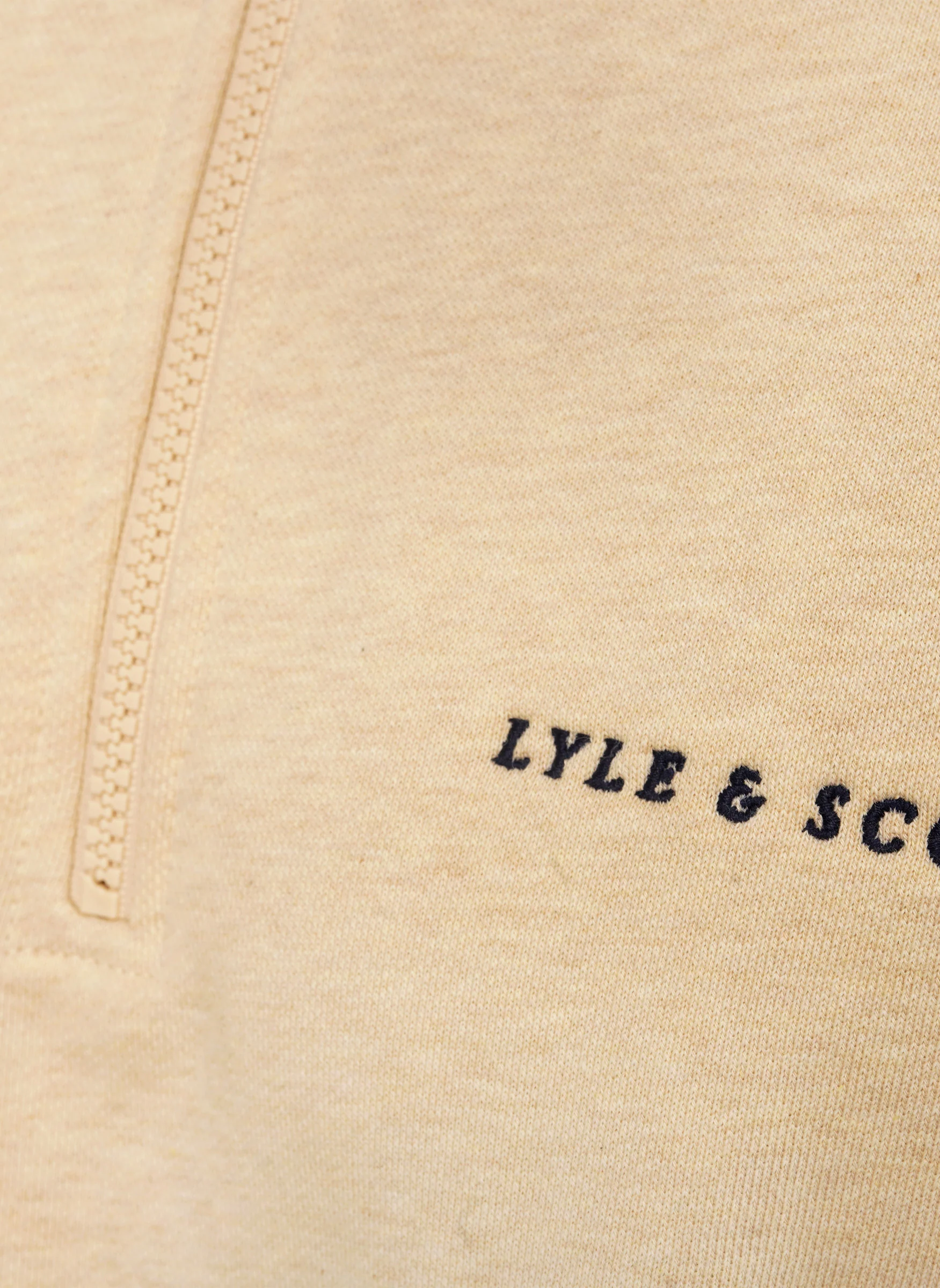 Script Heavyweight Loopback 1/4 Zip Sweatshirt - Ice Cream Marl - Image 3