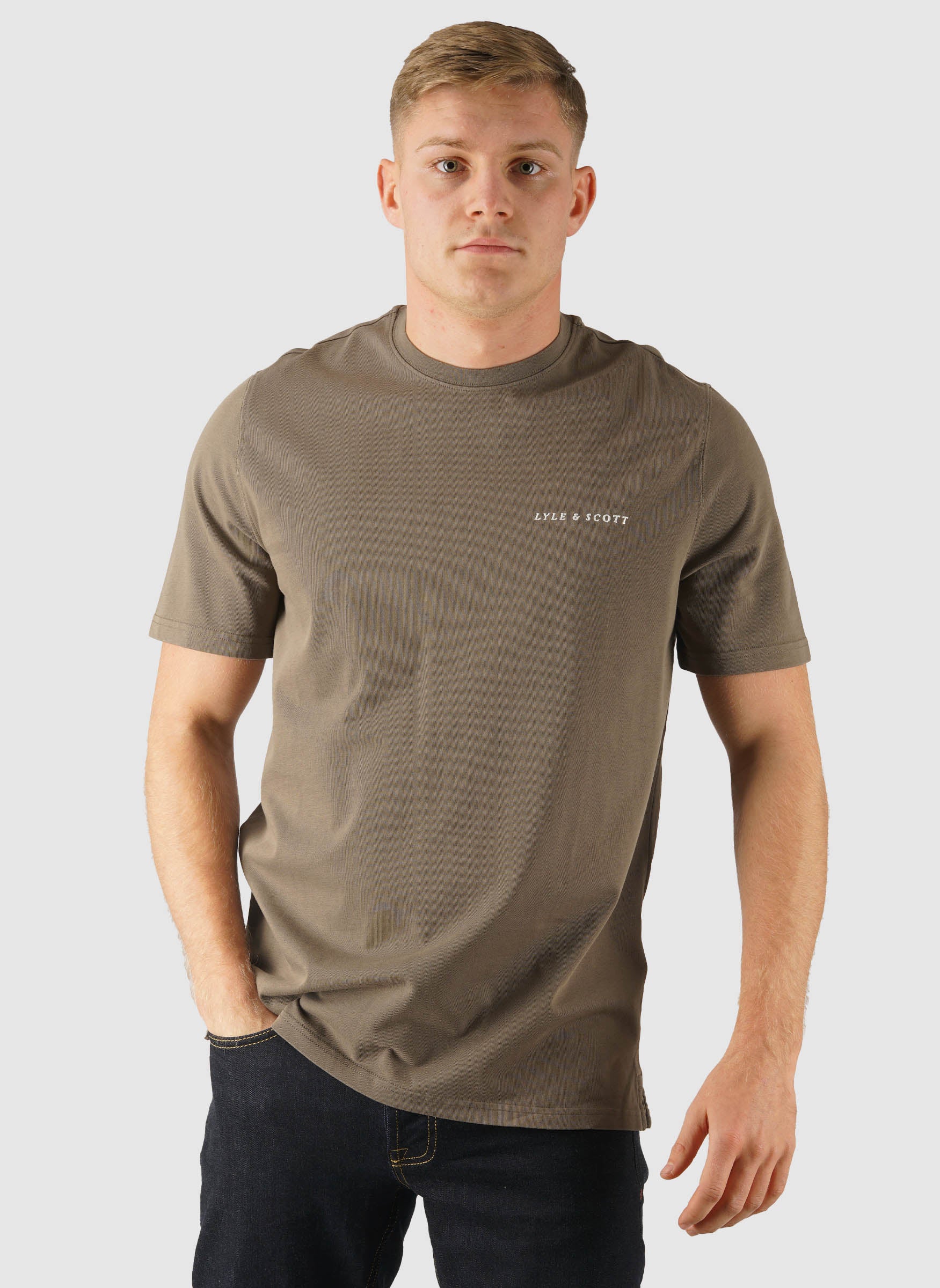 Script T-Shirt - Khaki Ash - Image 2