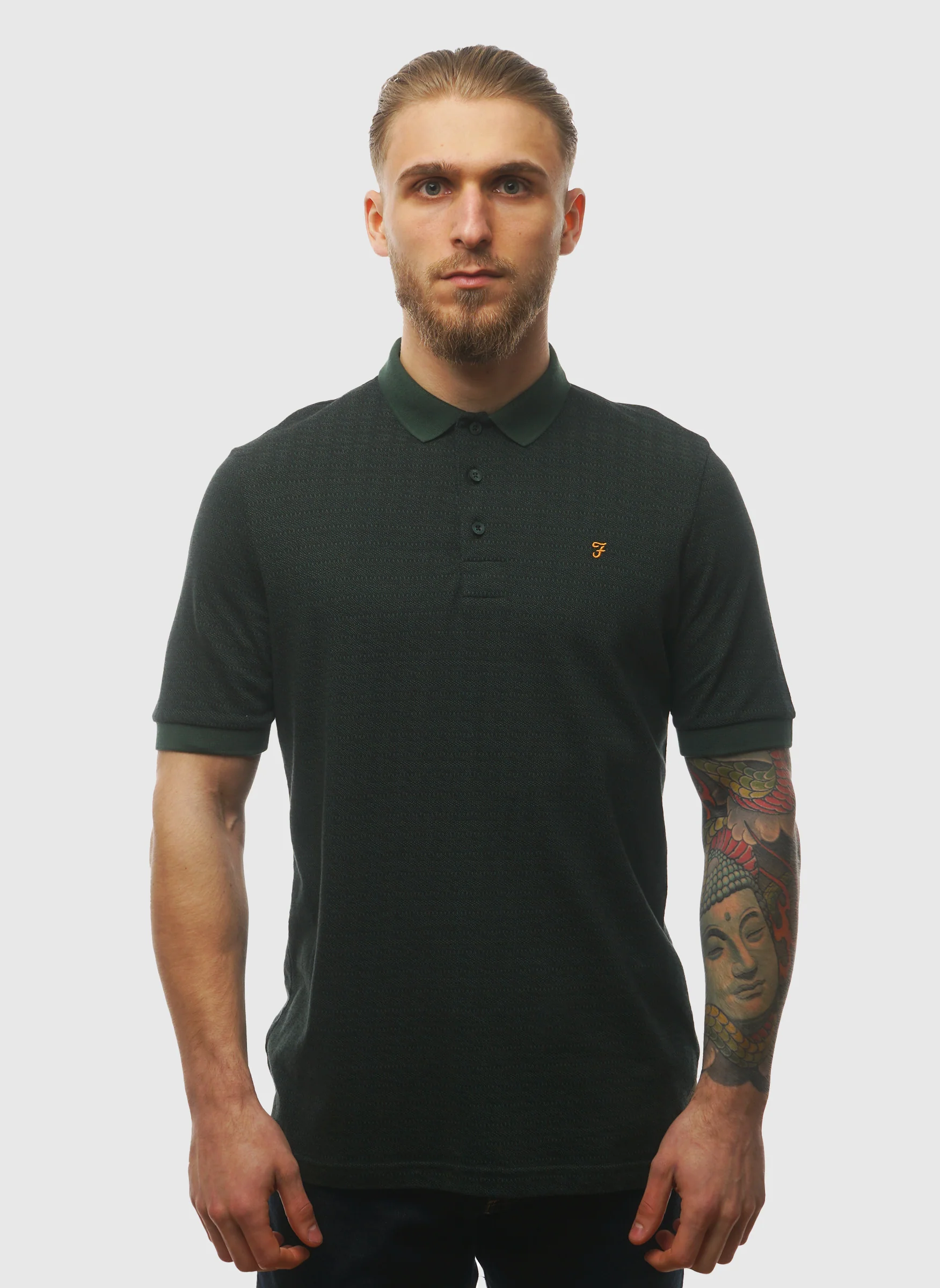 Sefton Textured Poloshirt - Poplar Green - Image 2