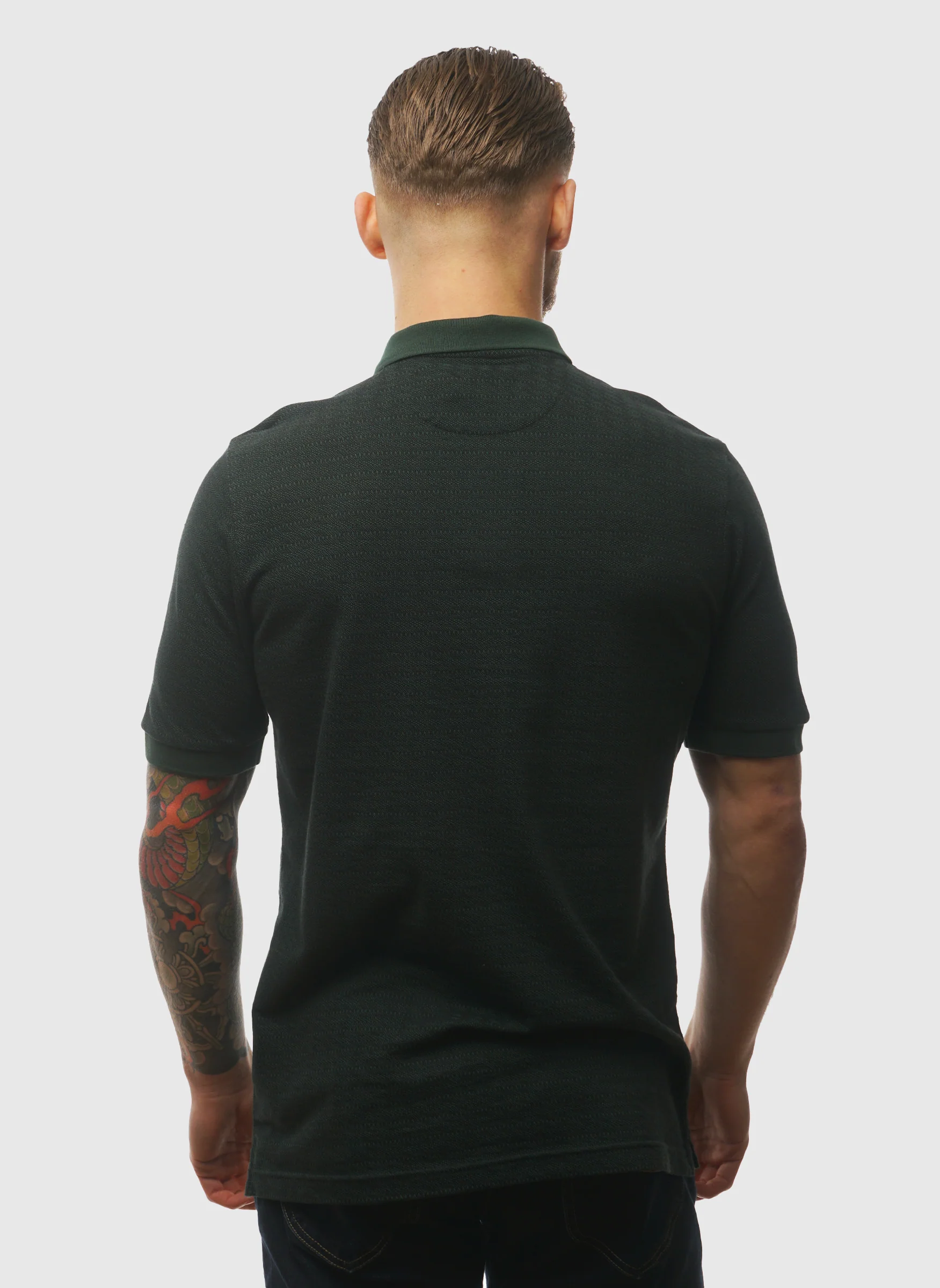 Sefton Textured Poloshirt - Poplar Green - Image 4