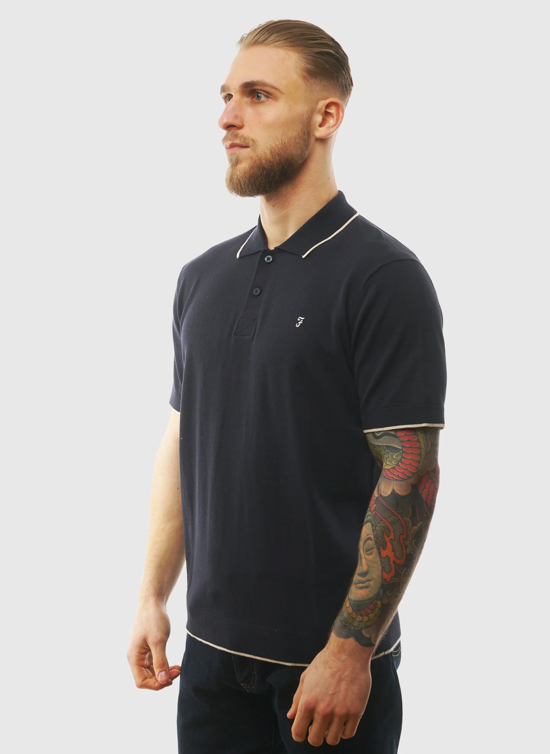 Seth Knitted Poloshirt - True Navy - Image 2