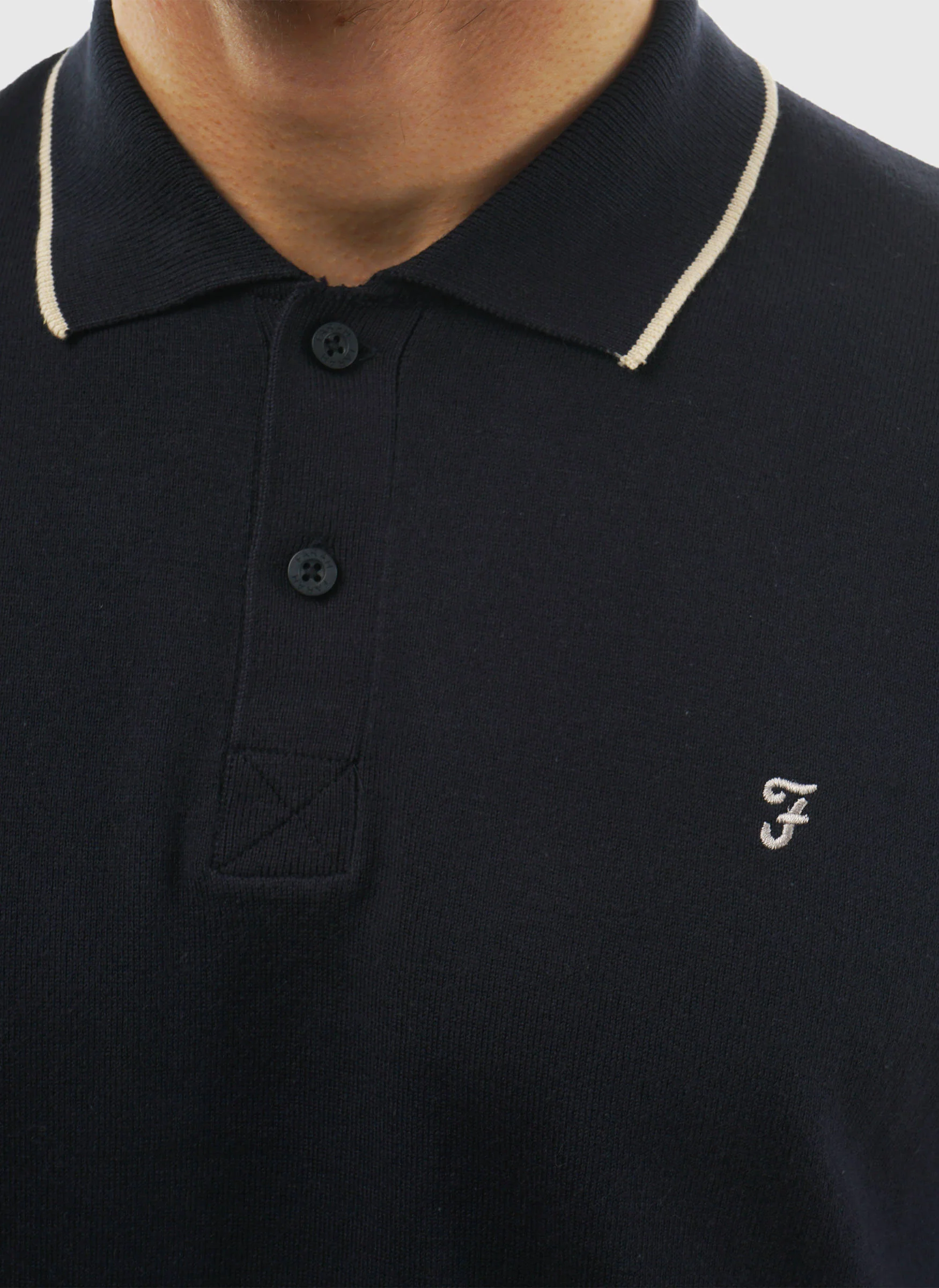 Seth Knitted Poloshirt - True Navy - Image 4