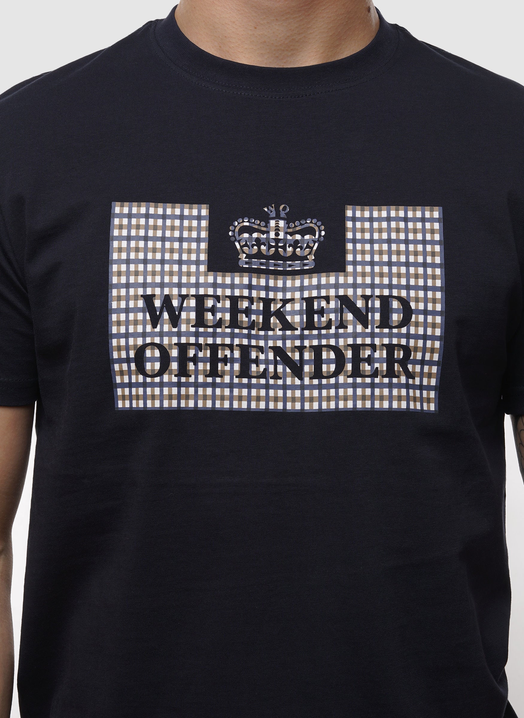 Shevchenko Mid House Check Prison T-Shirt - Dark Blue - Image 3