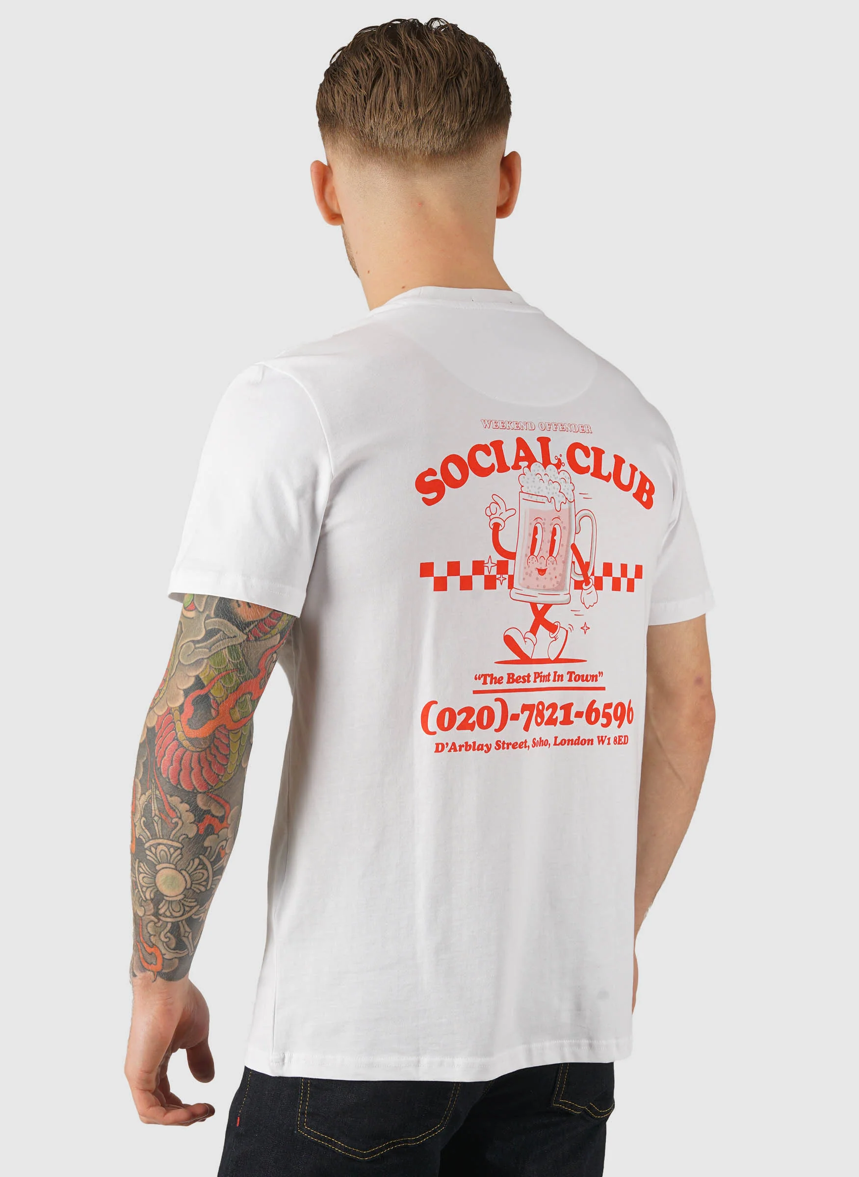 Social Club Graphic T-Shirt - White - Image 3