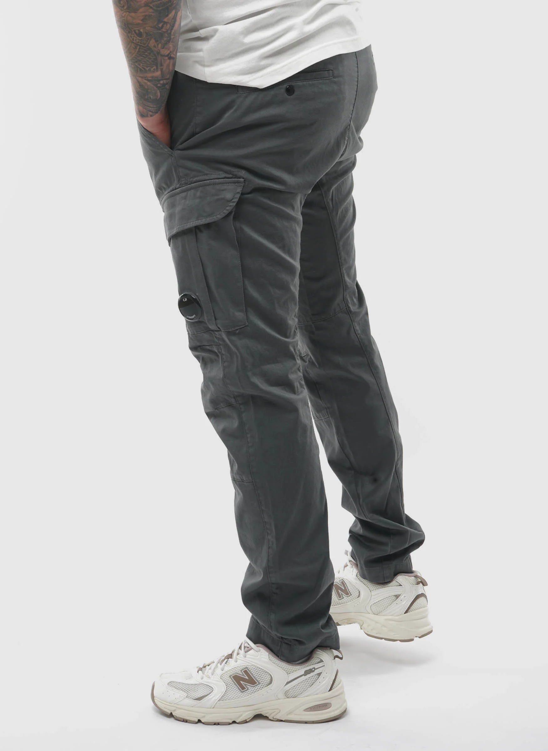 Stretch Sateen Ergonomic Cargo Pants - Gunmetal - Image 3