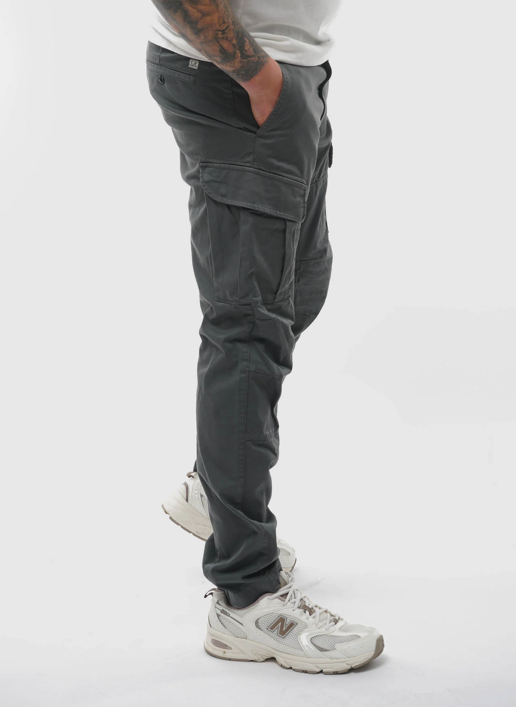 Stretch Sateen Ergonomic Cargo Pants - Gunmetal - Image 5