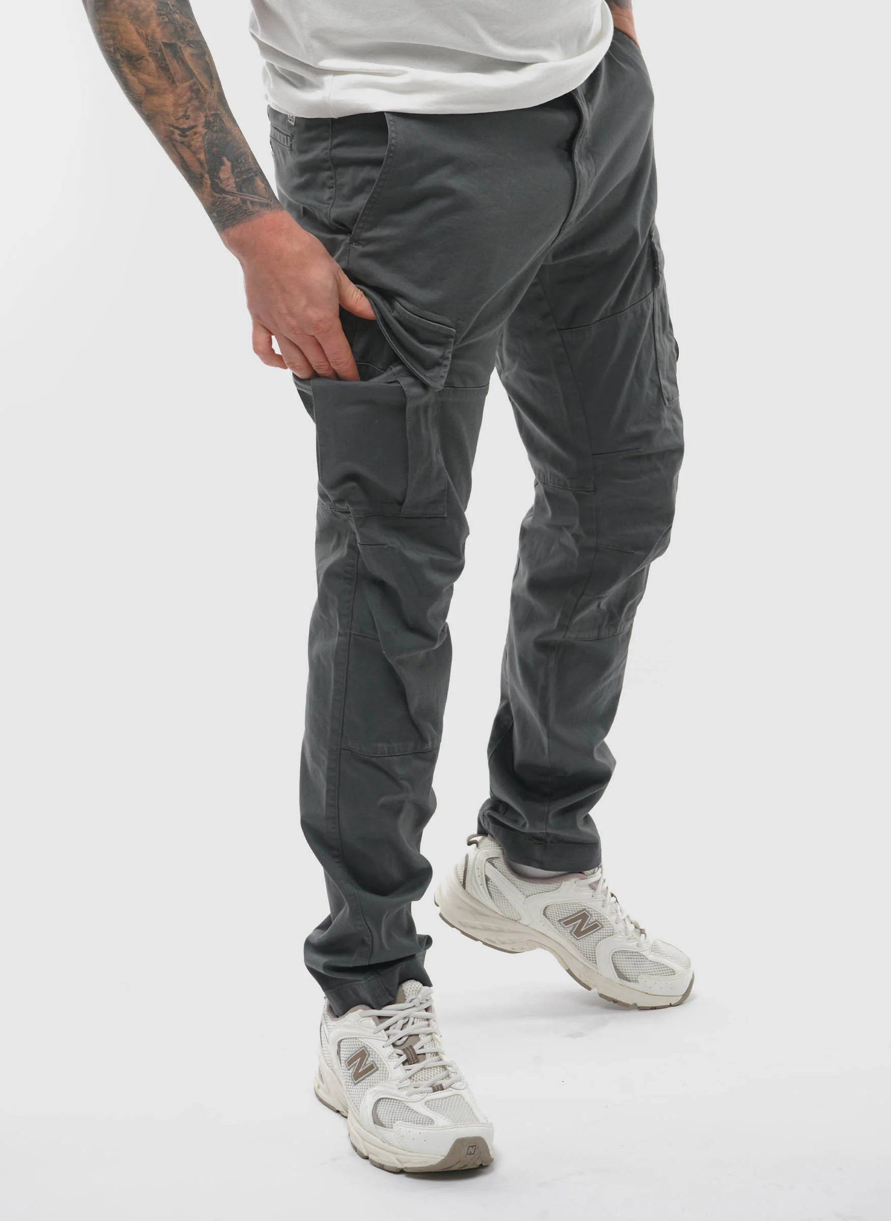 Stretch Sateen Ergonomic Cargo Pants - Gunmetal - Image 6