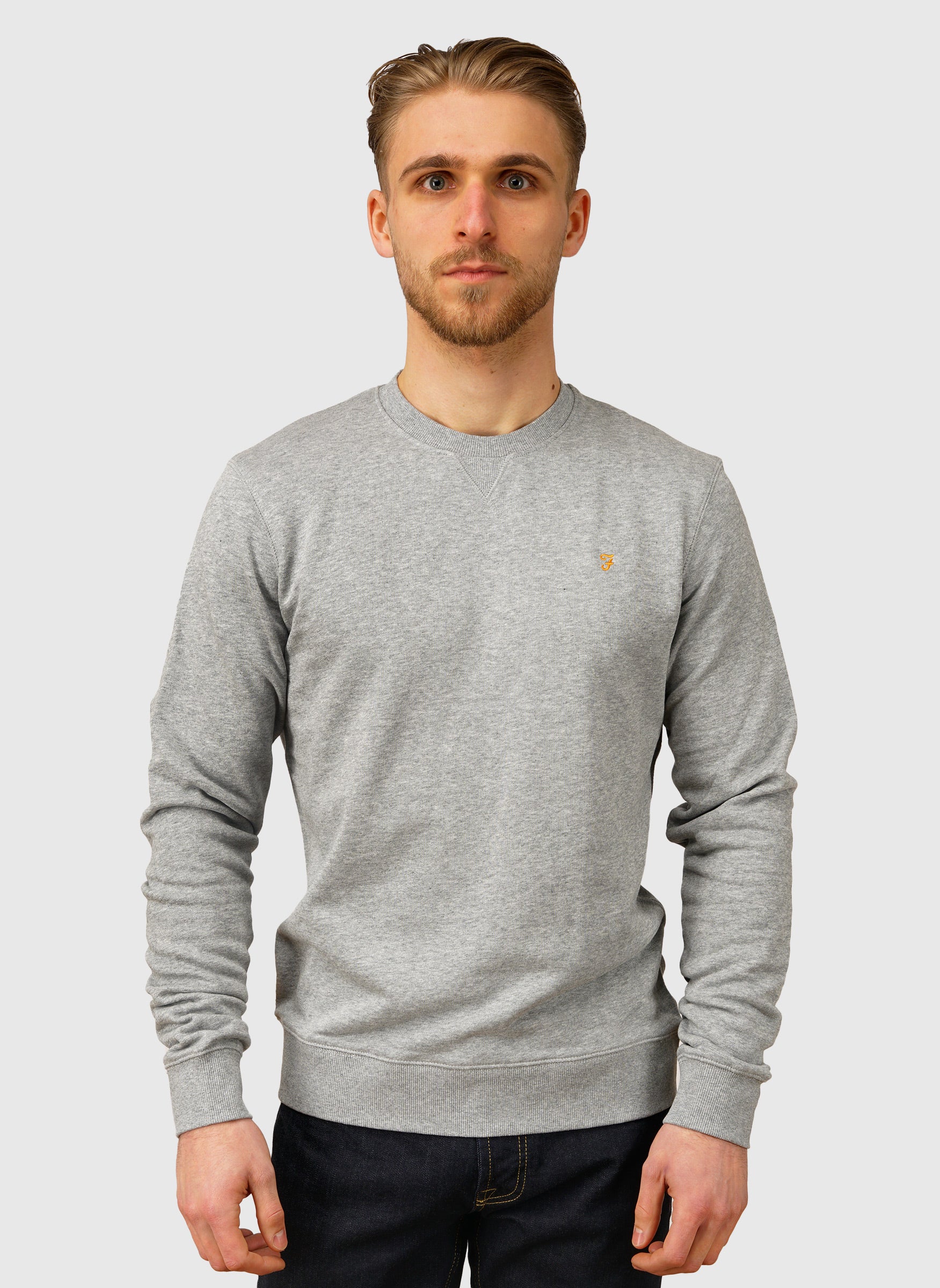Tim New Crew Neck Sweatshirt - Light Grey Marl - Image 2