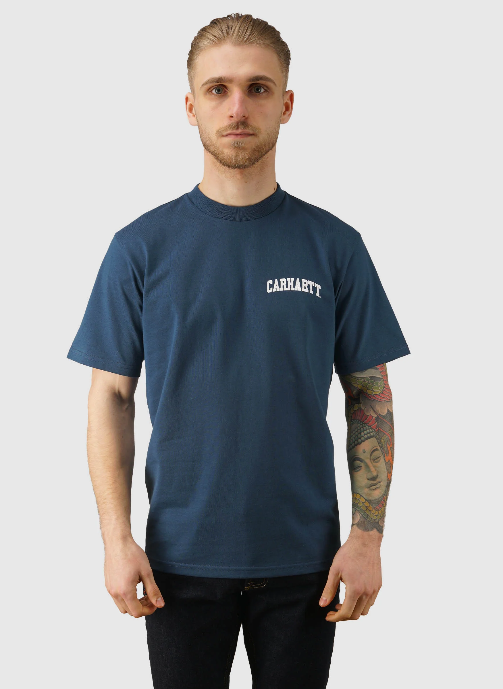 University Script T-Shirt - Blue River/White - Image 3