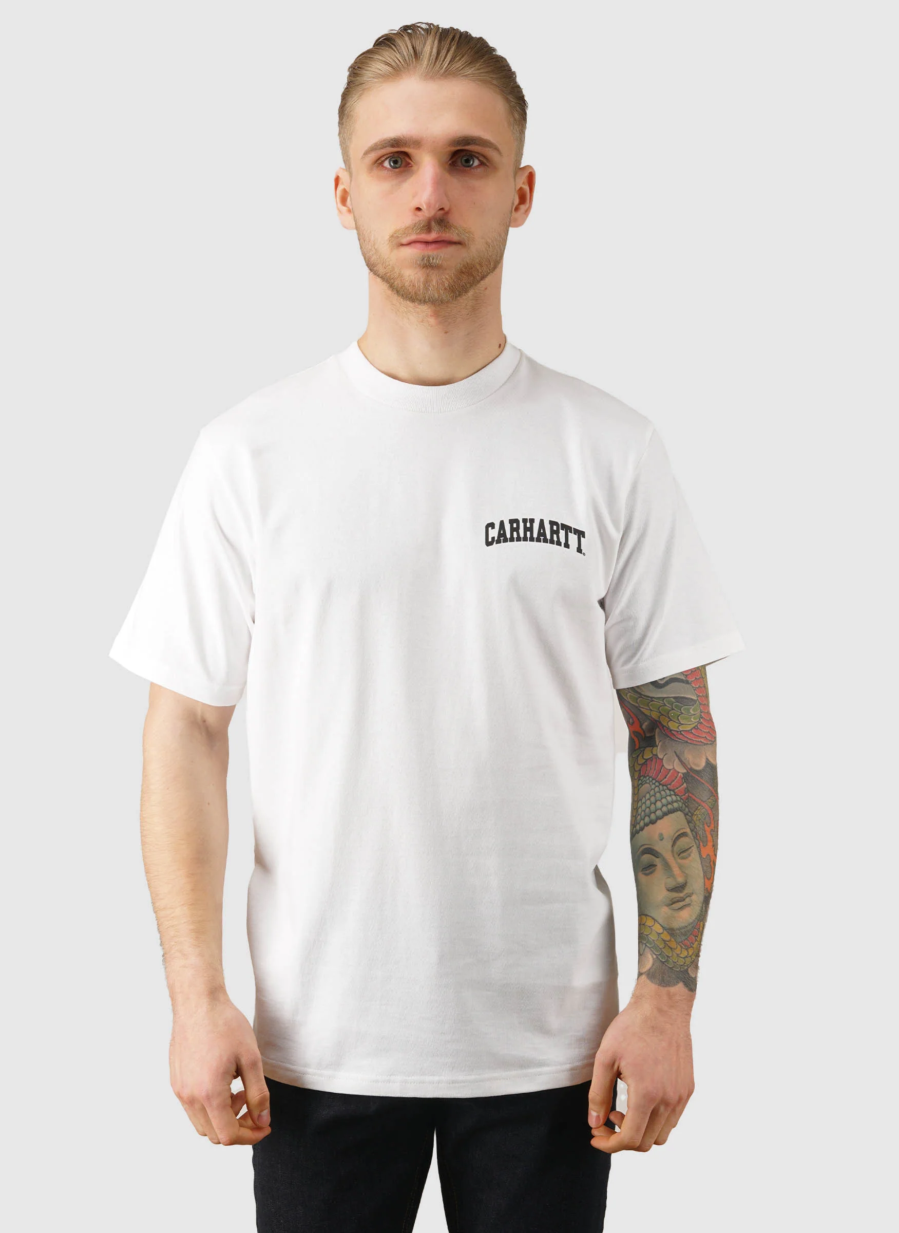 University Script T-Shirt - White/Black - Image 2