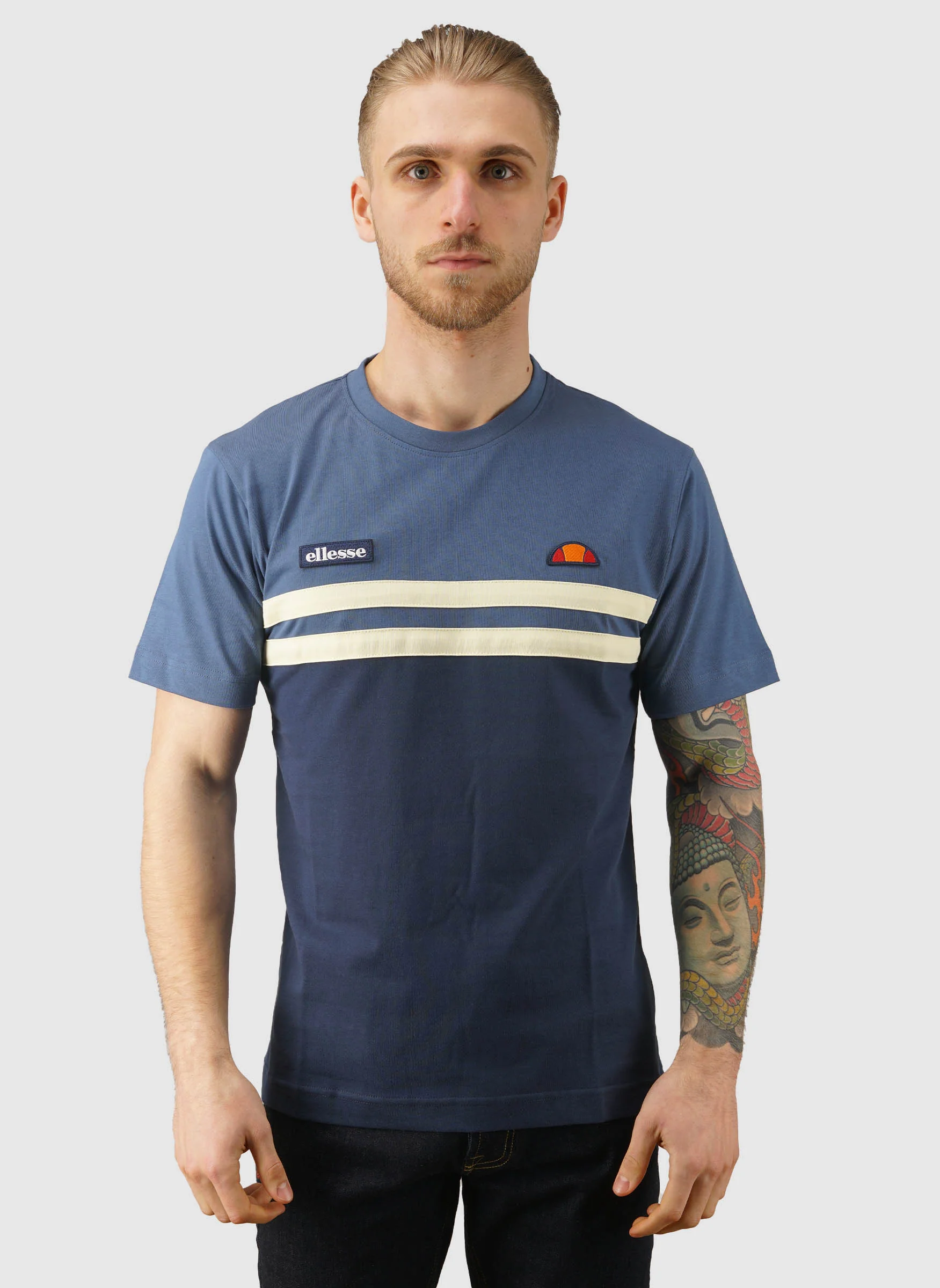 Venire T-Shirt - Navy/Light Yellow - Image 2