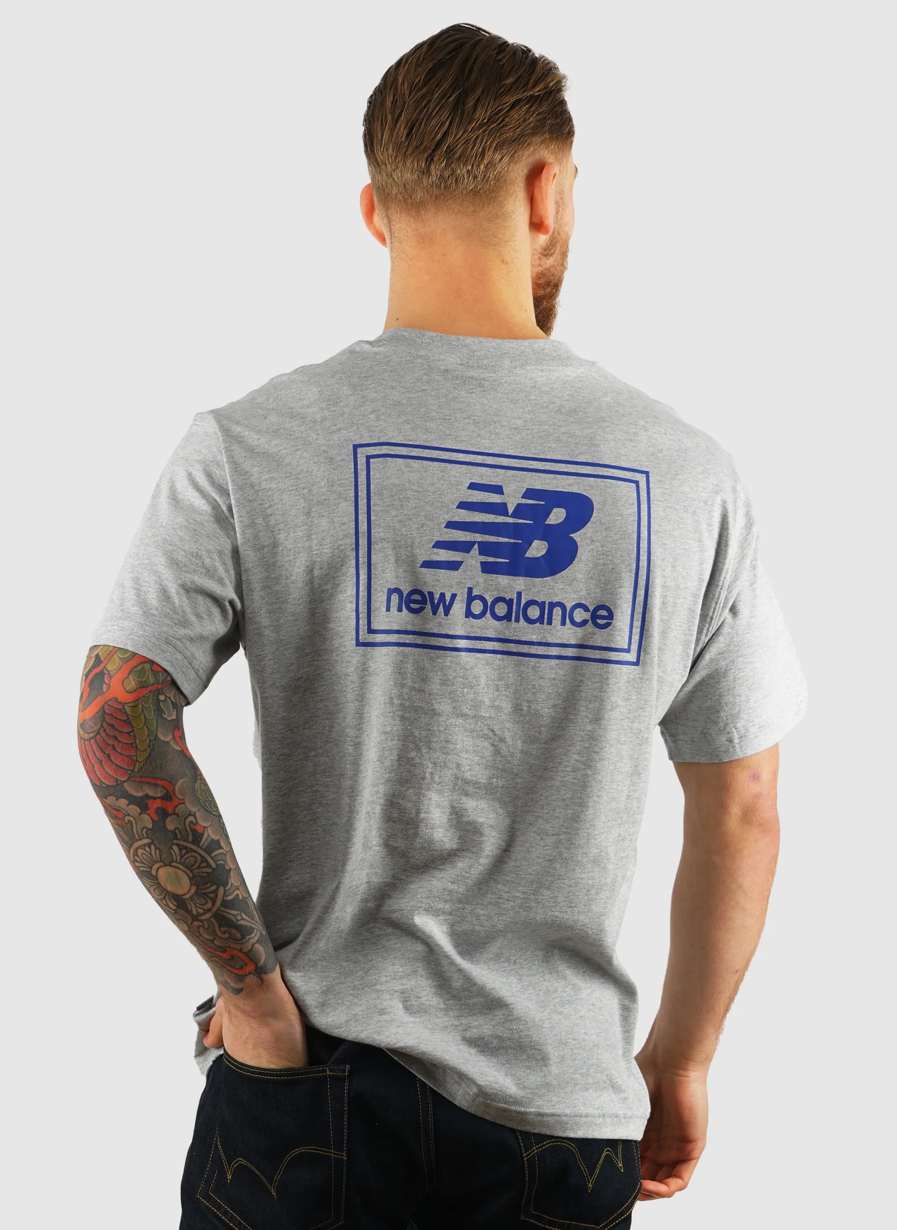 Woven Label T-Shirt - Athletic Grey - Image 2