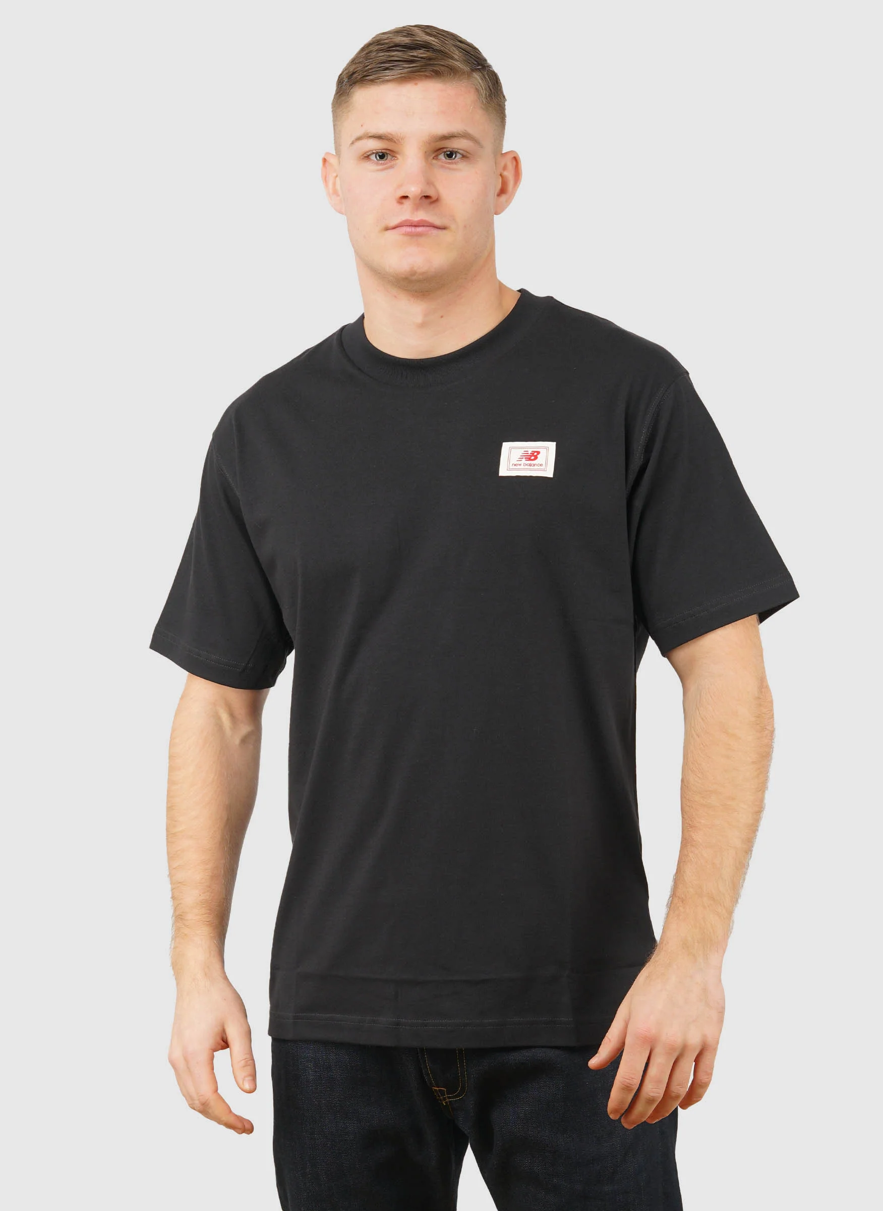 Woven Label T-Shirt - Black - Image 3