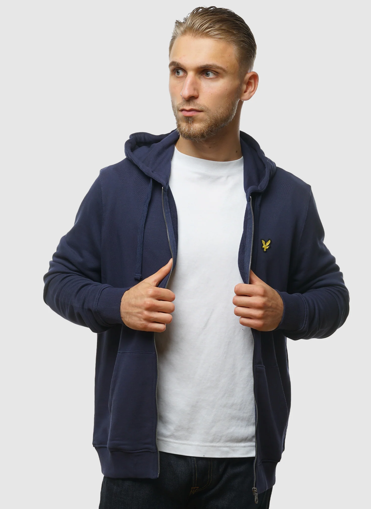 Zip Through Hoodie - Navy - Image 2