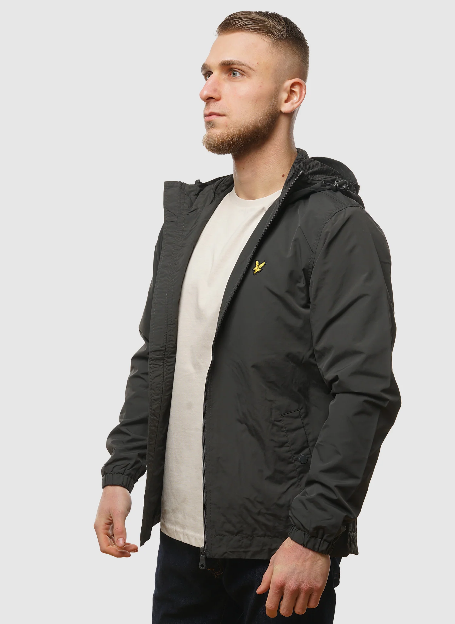 Zip Through Hooded Jacket - Gunmetal - Image 3